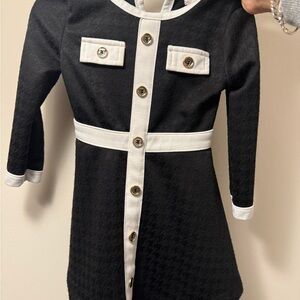 Black and White Buttoned Dress